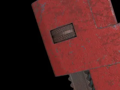 Pipe wrench Low-poly 3D model 3