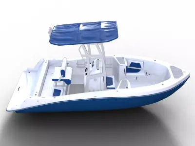 Modern Center Console Fishing Boat Low-poly 3D model purchase
