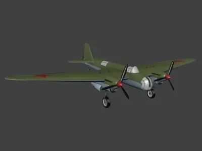 Tupolev Tu SB2Bis M103 Free low-poly 3D model