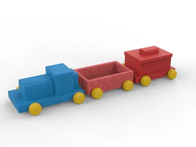 toy train 3D model 14