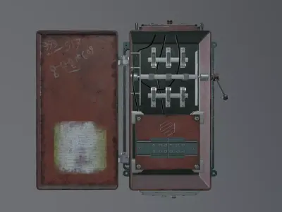 Old Industrial Electric Box - Vol 02 Low-poly 3D model