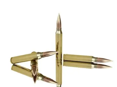 Brass Bullets low-poly Low-poly 3D model