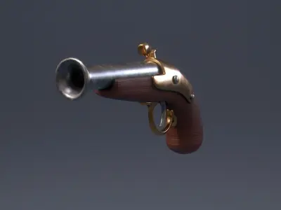 Pirate Pistol Low-poly 3D model purchase