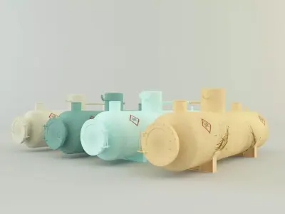 industrial gas tanks 3D model