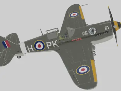 3D Britain Fully Rigged Wwii-Style Fighter Aircraft 3D model