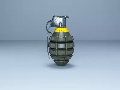 MK2 Grenade Low-poly 3D model 5