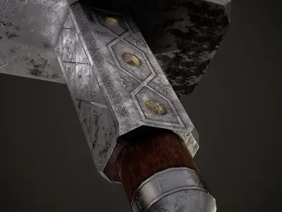 Hand Forged Viking Hammer Low-poly 3D model