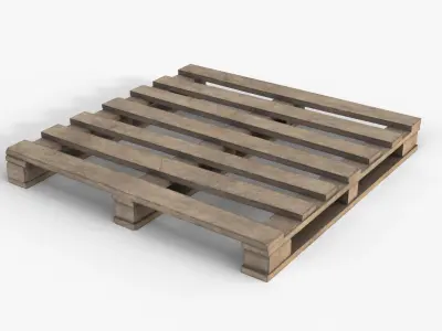 Wood Pallet Low-poly 3D model 3