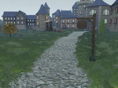 Medieval Island Village 3D model