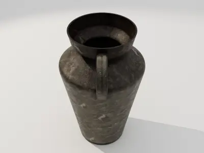 Elegant Ceramic Clay Vase Low-poly 3D model