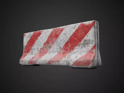  Concrete Traffic Barrier Low-poly 3D model