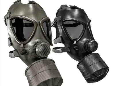 Gas Mask 2  M85 Low-poly 3D model