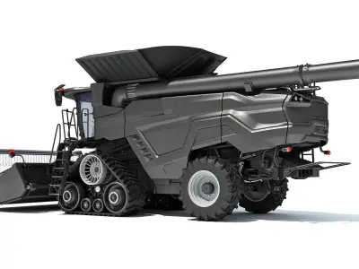 Black Combine Harvester V5 3D model