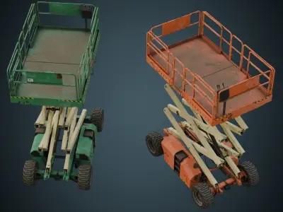 Scissor Lift 2B Low-poly 3D model