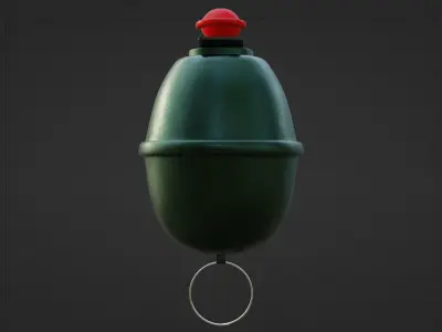 Eihandgranate M39 red - made in Blender Low-poly 3D model