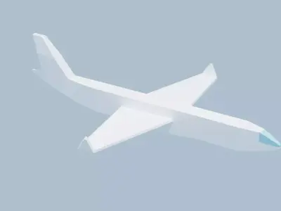 Airplane Model plane flying in sky Low-poly 3D model