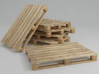 Wooden pallet low poly Free low-poly 3D model
