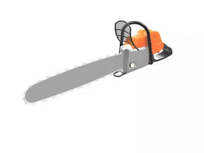 Chainsaw Low-poly 3D model 2