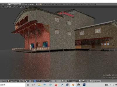 Rumah kayu panggung tingkat 005-006 3D model