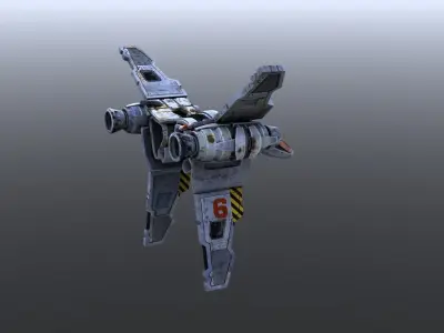 Earth Defender - Spacecraft Low-poly 3D model