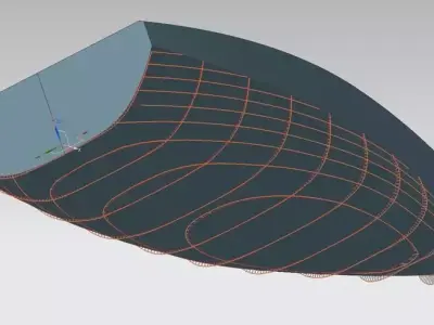 Sailing yacht hull modeling Free 3D model