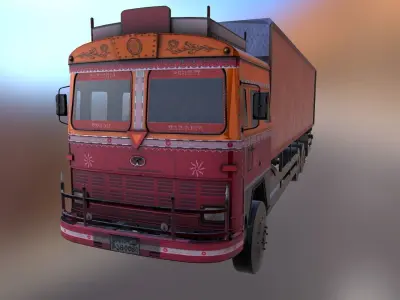 INDIAN TRUCK  Low-poly 3D model