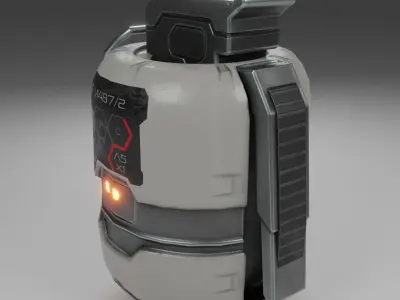 sci-fi grenade attack Low-poly 3D model
