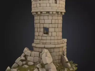 Forsaken Stronghold Low-poly 3D model