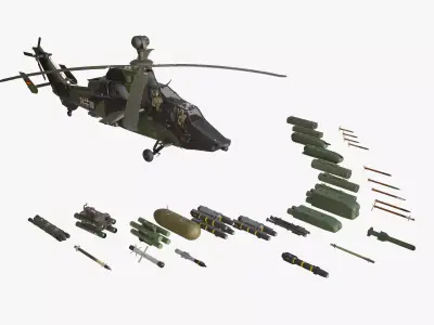 EC-665 Tiger UHT Germany Complex Animation Low-poly 3D model