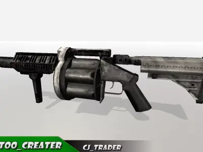 M32 Gun - Grenade Launcher Low-poly 3D model Low-poly 3D model