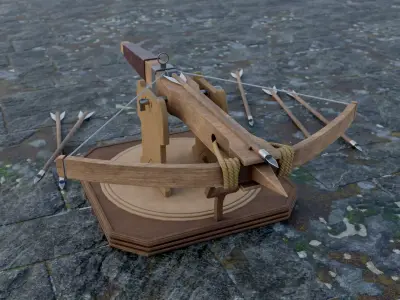 Mounted Crossbow Low-poly 3D model
