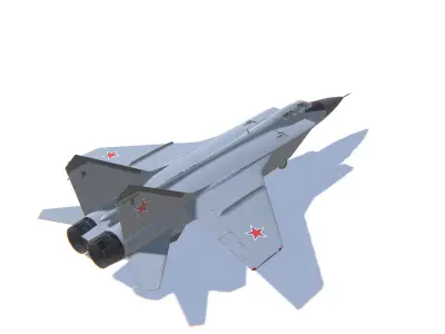 MIG-31 Foxhound Jet Fighter Aircraft Low-poly 3D model