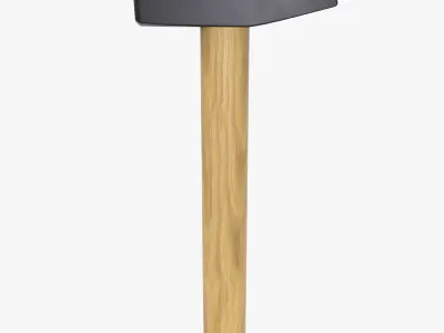 universal hammer with wooden handle 3D model