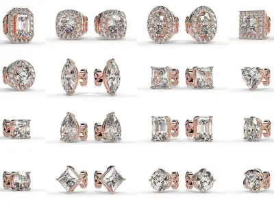 2024 B09 1-50 Earings 3D Model Collection-50 Files 3D Model Pack