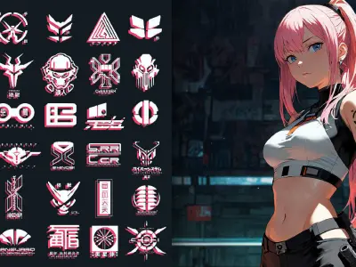 Cyberpunk logo 3D model