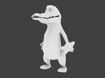 alligator cartoon made blender Low-poly 3D model