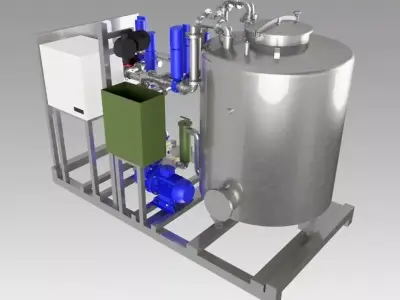 Industrial clean in place washing CIP 3D model