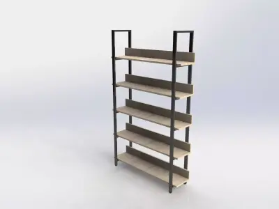 Modern Metal Shelving Unit 3D model