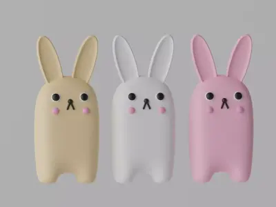 Cartoon Cute Bunny Rabbit 3D model