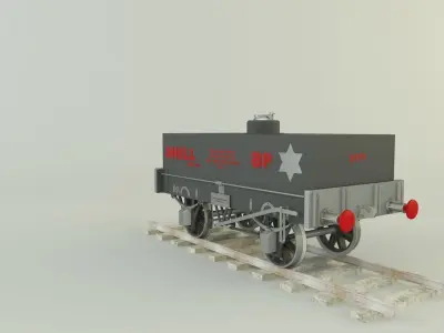 Train fuel wagon 3D model