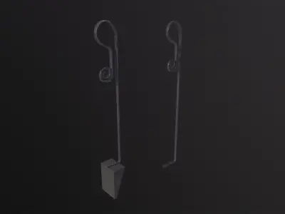 fireplace tools  3D Model Low-poly 3D model