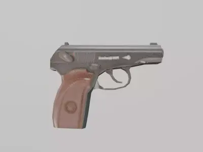 PSX - PS1 - MAKAROV - Low Poly Weapon Low-poly 3D model