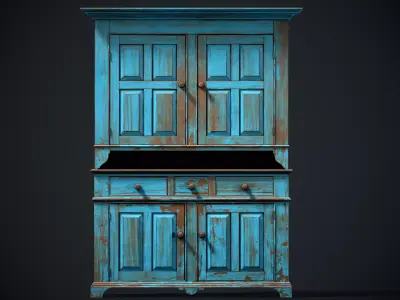 Old Cabinet Low-poly 3D model