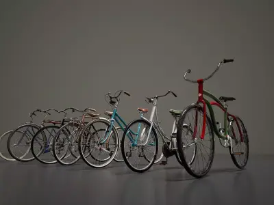 Bicycle Asset for Game Ready 3D Model Low-poly 3D model