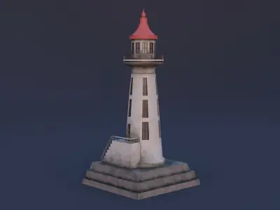 Old Lighthouse 01 Low-poly 3D model