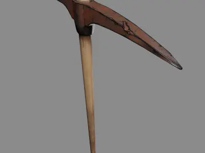 Rusty pickaxe Low-poly 3D model