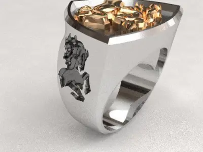 Rearing horse ring 3D print model