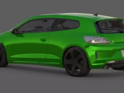 2015 Volkswagen Scirocco R 3D Model  The Sleek German Hot Hatch Low-poly 3D model