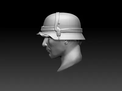 helmet head of soldier in 3D print model
