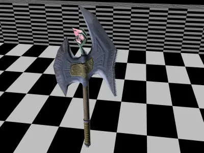 Fantasy Battle Axe Low-poly 3D model get